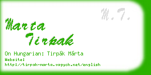 marta tirpak business card